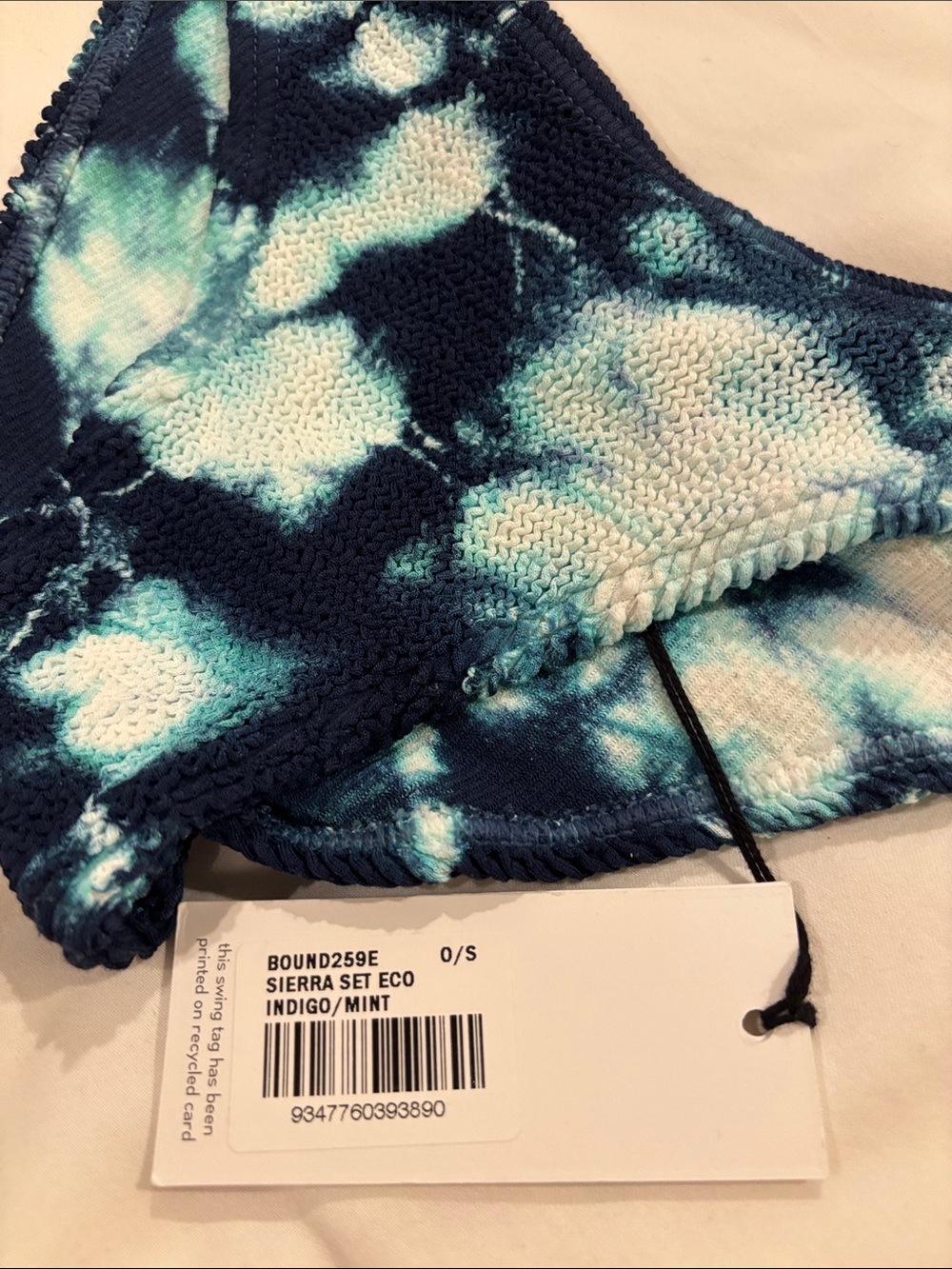 NWT Bound by bond-eye Blue & White Tie-Dye Bandeau Bikini - Picture 3 of 6